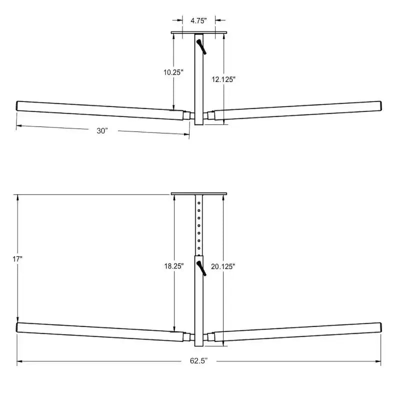 StoreYourBoard Hi-Port 2 | Rangement ajustable au plafond pour échelle | Double | Supporte 68 kg