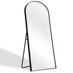 Miroir psyché en alliage d'aluminium à cadre fin avec design en arc à angle droit