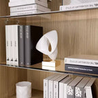Meuble d'appoint en bois 36x31x16, organisateur de rangement avec étagères réglables et portes vitrées pour cuisine, chambre, entrée, salon/salle à manger