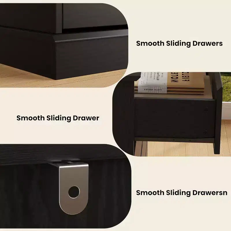CuisinSmart Commode 8 tiroirs pour chambre à coucher, Commode avec tiroirs profonds, Commode horizontale en bois pour salon, couloir, chambre d'enfant