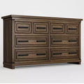 8 Drawer Dresser, 55 Inch Wide Dresser for Bedroom, Farmhouse Chest of Drawer with Metal Handle, Natural Wood Texture Dresser Cabinet