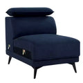 Royal Hampton Modular Armless Lounge Chair, Adjustable Headrest, Navy Blue Fabric