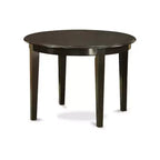 Table à manger ronde 5 pièces en bois massif finition cappuccino avec 4 chaises