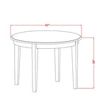 Table à manger ronde 5 pièces en bois massif finition cappuccino avec 4 chaises