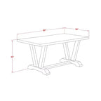 Table à manger HomeStock 7 pièces rectangulaire en bois massif finition jacobine patinée avec 6 chaises Parsons