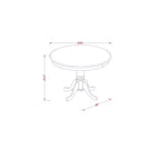 Ensemble table à manger ronde - Table de 36 pouces et 2 chaises - Tissu en lin - Base en bois massif
