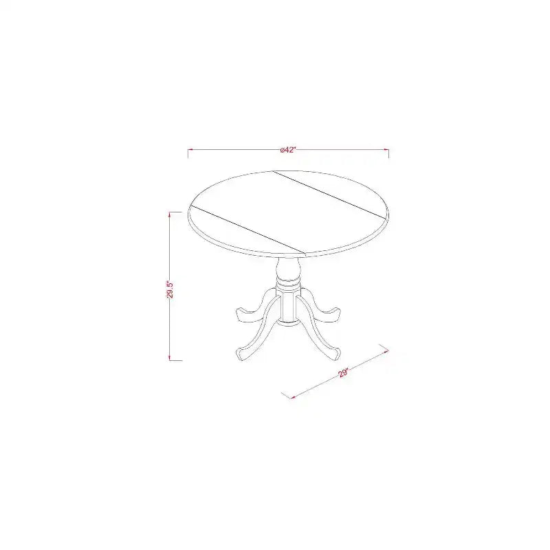 Table à manger ronde 5 pièces HomeStock avec plateau en bois massif finition noire et 4 chaises