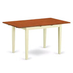 Ensemble de salle à manger rectangulaire 5 pièces en bois massif à plateau blanc lin - 4 places