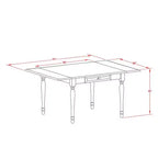 Ensemble de salle à manger 3 pièces HomeStock avec plateau en bois massif finition chêne brun naturel et table à rabats – 2 places