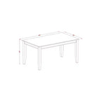 HomeStock Table de salle à manger rectangulaire 5 pièces, plateau en bois massif finition acajou avec 4 chaises Parson