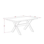 Table à manger HomeStock 7 pièces rectangulaire en bois massif, finition jacobine patinée, avec 6 chaises