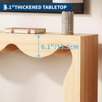 Console de 63 po pour entrée, table de canapé étroite rectangulaire en bois derrière le canapé, table d'entrée festonnée pour le couloir de salon