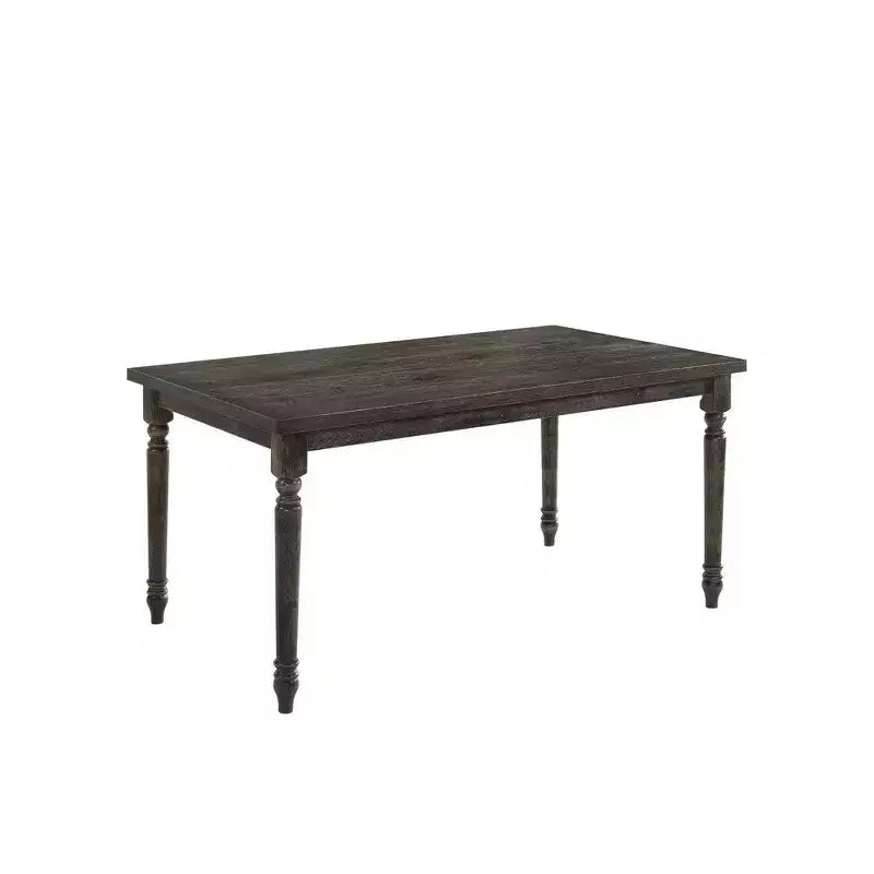 Table de salle à manger Royal Hampton en bois avec plateau rectangulaire et pieds tournés, gris