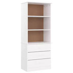 vidaXL Bookcase White Solid pine wood Tall Bookcase Rectangular
