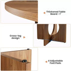Table à manger ronde de 47" avec base piédestal robuste, peu encombrante pour le salon, la cuisine, l'appartement
