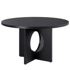 Table à manger ronde de 47" avec base piédestal robuste, peu encombrante pour le salon, la cuisine, l'appartement