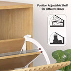 Meuble à chaussures de 80 cm de large avec 2 tiroirs basculants, meuble de rangement de chaussures fin et caché, parfait pour le salon, le couloir, l'entrée