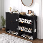 Meuble à chaussures de 80 cm de large avec 2 tiroirs basculants, meuble de rangement de chaussures fin et caché, parfait pour le salon, le couloir, l'entrée