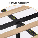 Cadre de lit Dyonery Queen, lit plateforme rembourré avec tête de lit en lin de 55 pouces, aucun sommier tapissier requis, lattes en bois robustes, assemblage facile et silencieux