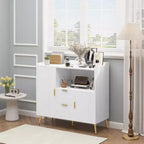 Lot de 2 buffets, buffet de rangement de 101,6 cm avec tiroirs, étagères et portes, meuble de bar à café moderne en bois