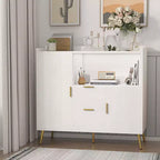 Lot de 2 buffets, buffet de rangement de 101,6 cm avec tiroirs, étagères et portes, meuble de bar à café moderne en bois