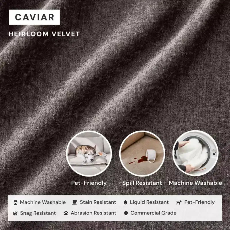 Canapé modulable lavable 4 places Anabei | Assise Memorix+ et oreiller Contour