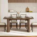 Table de salle à manger 160 cm pour 6 à 8 personnes, Table de cuisine de style campagnard avec grand plateau, Table à manger rectangulaire pour salle à manger, salon, cuisine