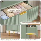 Commode à 5 tiroirs cannelés pour chambre, commode haute moderne avec grain de bois, commode verticale en bois style ferme pour placard, couloir