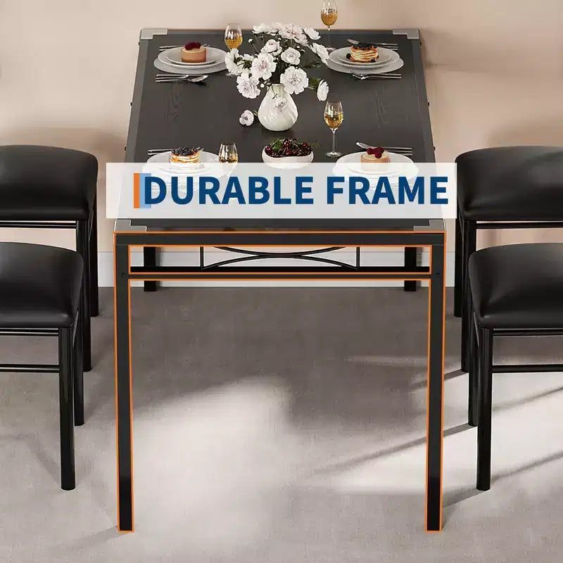 Ensemble de salle à manger 4 personnes avec 2 chaises rembourrées, petite table de cuisine et ensemble de bistrot compact, mobilier de salle à manger peu encombrant pour appartement
