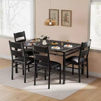 Ensemble de salle à manger 4 personnes avec 2 chaises rembourrées, petite table de cuisine et ensemble de bistrot compact, mobilier de salle à manger peu encombrant pour appartement