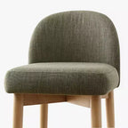 Lot de 4 tabourets de bar modernes en lin, hauteur comptoir, chaises d'îlot de cuisine de 64,7 cm avec pieds en bois massif pour salle à manger ou cuisine-Panipeachy