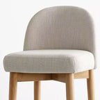 Lot de 4 tabourets de bar modernes en lin, hauteur comptoir, chaises d'îlot de cuisine de 64,7 cm avec pieds en bois massif pour salle à manger ou cuisine-Panipeachy