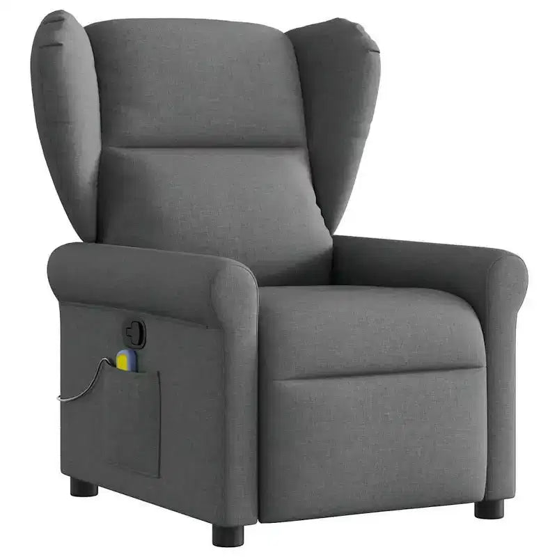 vidaXL Massage Recliner Chair Dark Grey Fabric