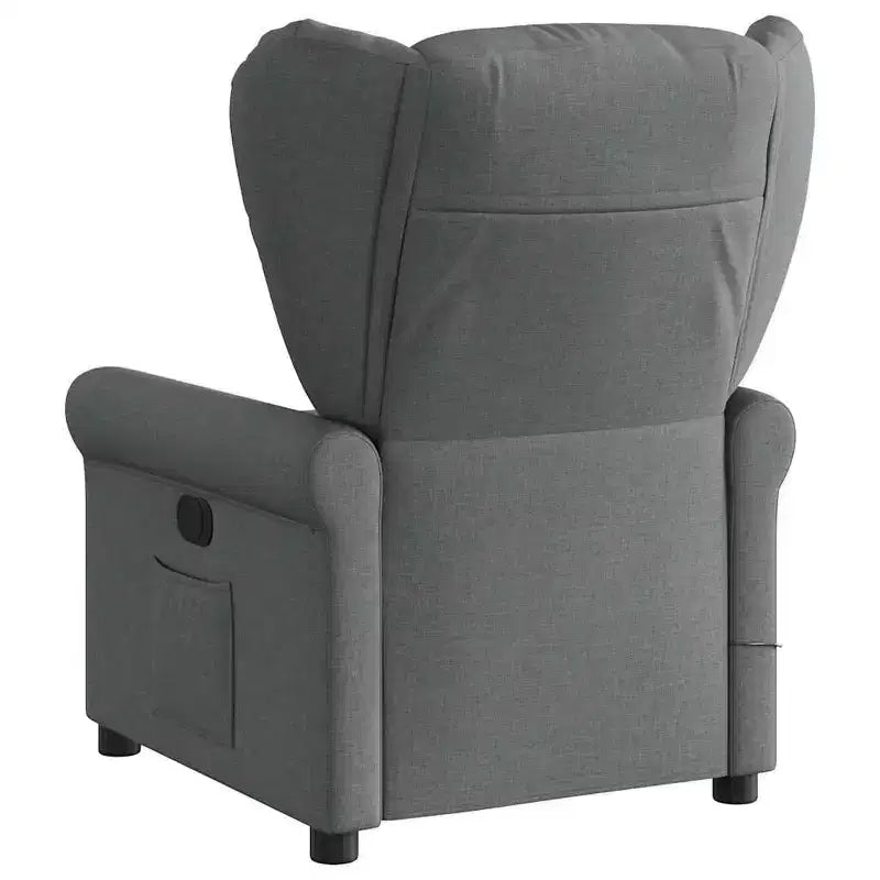 vidaXL Fauteuil inclinable de massage en tissu gris foncé