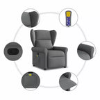 vidaXL Fauteuil inclinable de massage en tissu gris foncé