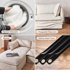 Canapé modulaire lavable 4 places Anabei | Assise et oreiller profilé Memorix+