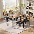 Ensemble Table à Manger 4 Chaises Rembourrées, Construction en Bois Robuste, Protections d'Angle, Parfait pour Appartement ou Petite Salle à Manger