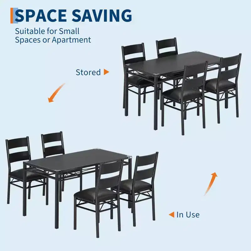Ensemble Table à Manger 4 Chaises Rembourrées, Construction en Bois Robuste, Protections d'Angle, Parfait pour Appartement ou Petite Salle à Manger
