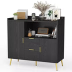 Ensemble de 2 Commodes de Buffet Modernes avec Tiroirs, Meuble de Rangement 40" avec Étagères et Portes pour Cuisine Salle à Manger
