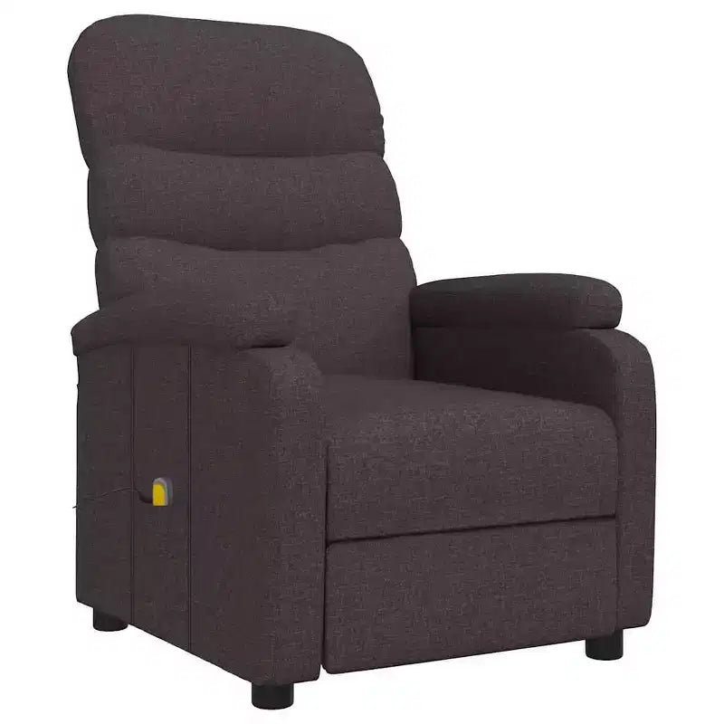 vidaXL Massage Recliner Dark Brown Fabric