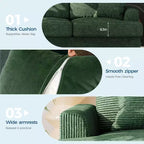SunnyFurn 86 Canapé Nuage en Peluche, 3 Places avec Assise Profonde, 2 Coussins de Dossier Amovibles et Coussins Décoratifs pour Salon/Chambre/Appartements