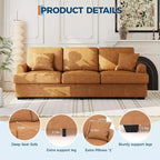 SunnyFurn 86 Canapé Nuage en Peluche, 3 Places avec Assise Profonde, 2 Coussins de Dossier Amovibles et Coussins Décoratifs pour Salon/Chambre/Appartements