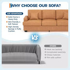 SunnyFurn 86 Canapé Nuage en Peluche, 3 Places avec Assise Profonde, 2 Coussins de Dossier Amovibles et Coussins Décoratifs pour Salon/Chambre/Appartements