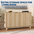 LinTimes 55 — Buffet cannelé avec étagères réglables, meuble de rangement moderne pour salon, cuisine, entrée