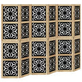 vidaXL Room Divider 6 Panels Brown and Black Solid Wood Paulownia