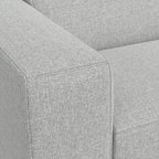 Canapé deux places avec pouf WyndenHall Biggs gris pâle
