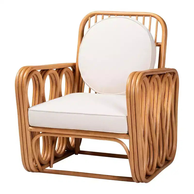 bali & pari Tiramisu Rattan Arm Chair Light Honey/White