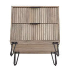Manhattan Comfort Lot de 2 tables de chevet Dumbo à 2 tiroirs Gris rustique : Style moderne, Cadre en MDF, Glissières en métal