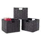 40,08" Étagère de Rangement Timothy 7 pièces avec Paniers Noir/Chocolat - Winsome : Style Transitionnel, Bois Composite, Assemblage Sans Outils