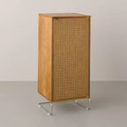 Wood and Fabric Vinyl Decorative Storage Cabinet - Hearth & Hand™ with Magnolia
